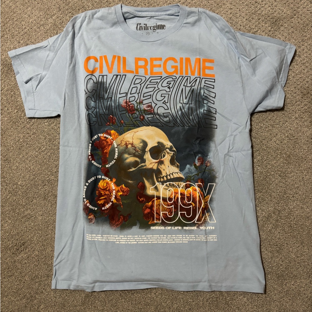 Civil Regime Baby Blue Streetwear T | Graphic Shirt